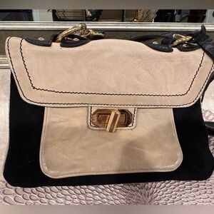Topshop Black and Cream Shoulder Bag